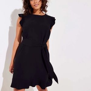 LOFT Plus Flutter Belted Flare Dress